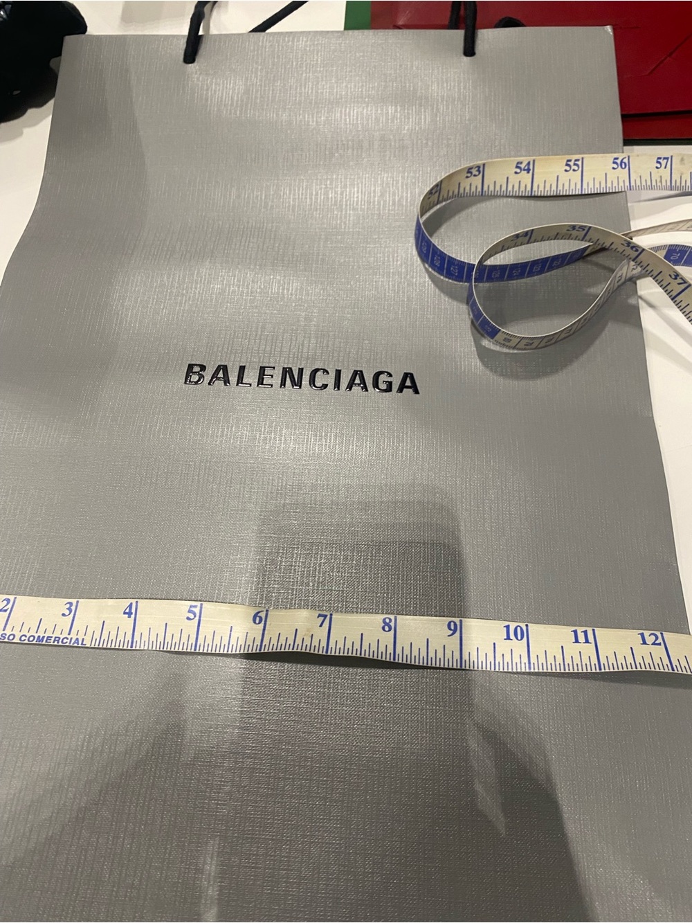 Balenciaga Gray Shopping Tote Bag with Black Logo
